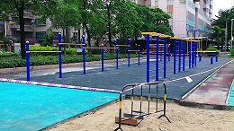 惠州惠阳区广宝会所室外健身器材,儿童攀爬活动中心赶在暑期前完工了