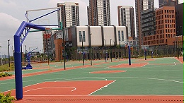 珠海市香洲区金钟小学携手给力体育安装埋地独柱篮球架项目完成